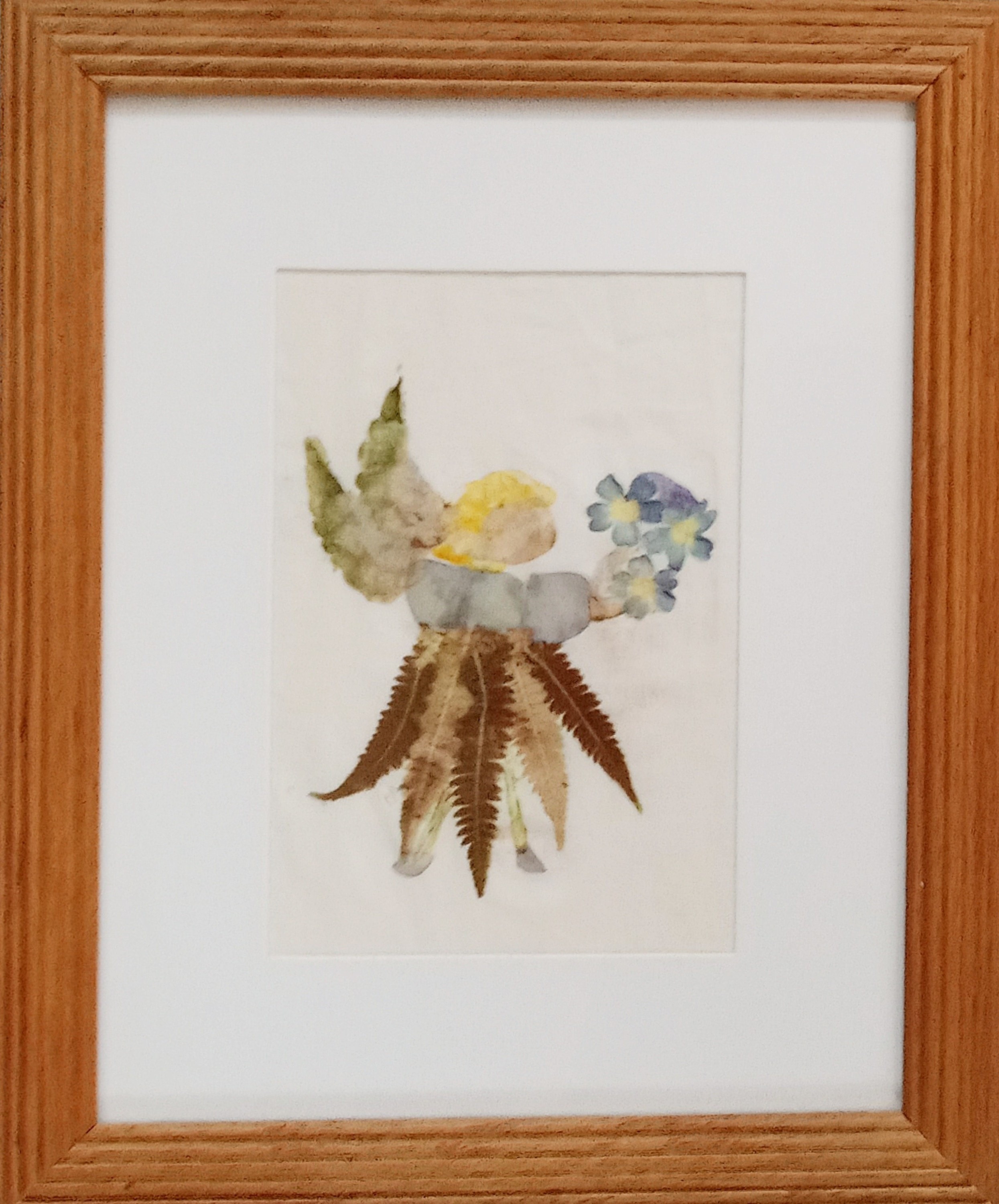 Garden Angel I — mirror-creation on muslin, ferns dried before peeling to reveal unexpected texture and a natural skirt-like form